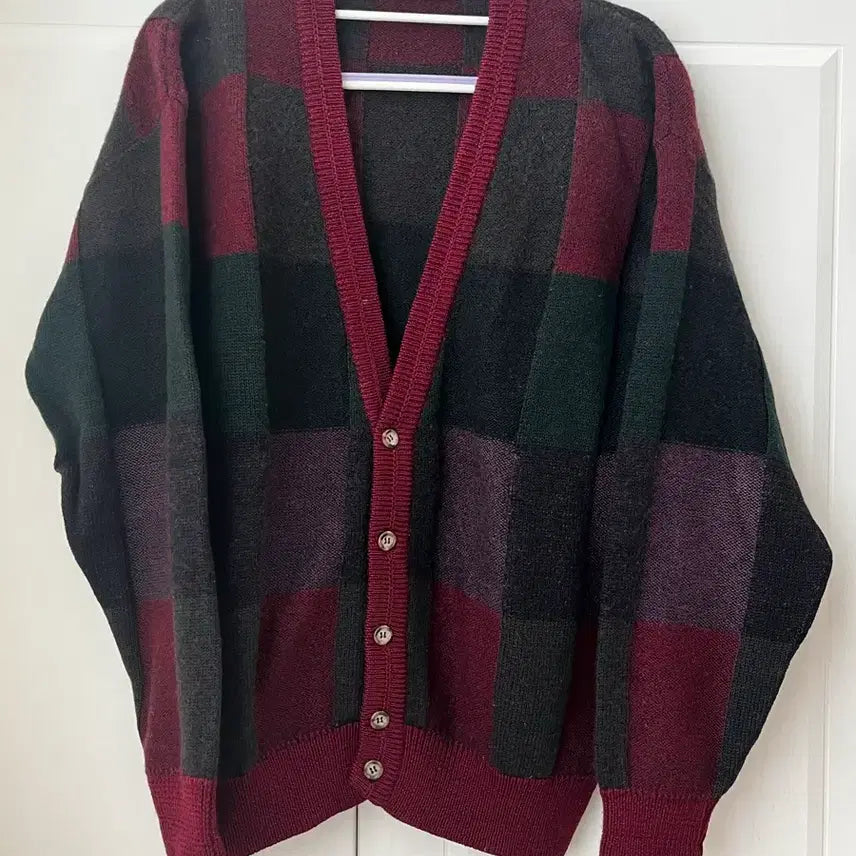 [BUNJANG] Giorgio & Mario Check Wool Cardigan (M) / 마리오 조르지오(GIORGIO&MARIO) 체크 울 가디건 M