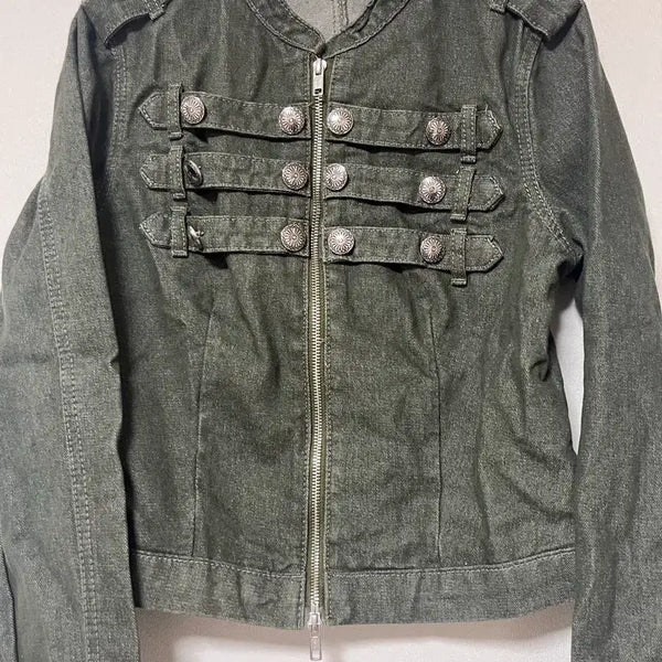 [BUNJANG] Napoleon Vintage Denim Slim Jacket Punk Pinter Look / 새상품) 나폴레옹 빈티지 데님 청 슬림 자켓 펑크 핀터룩