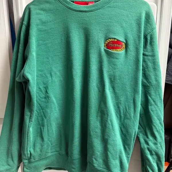 [BUNJANG] Supreme Arch Logo Crewneck Sweatshirt Green / 슈프림 아치 로고 그린 맨투맨