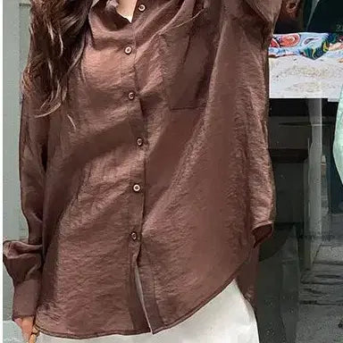 [BUNJANG] IRING BOXY FIT SILKY SATIN SHIRT / 아이링마켓 박시핏 실키 새틴 셔츠 판매
