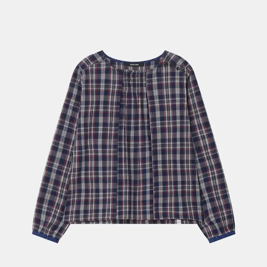 [BUNJANG] Smocked Shirring Check Blouse / 오헤시오 체크 블라우스 (SMOCKED SHIRRING BLOUSE)
