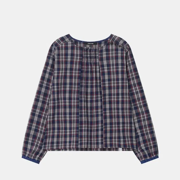 [BUNJANG] Smocked Shirring Check Blouse / 오헤시오 체크 블라우스 (SMOCKED SHIRRING BLOUSE)