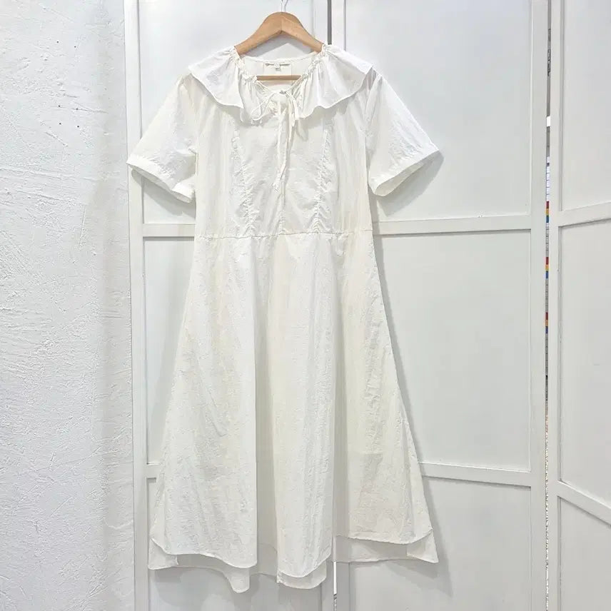 [BUNJANG] Plastic Island Ruffled Collar Long Dress / 플라스틱아일랜드 프릴카라 롱 원피스