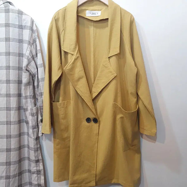 [BUNJANG] Mustard Long Jacket / 머스터드 롱 자켓