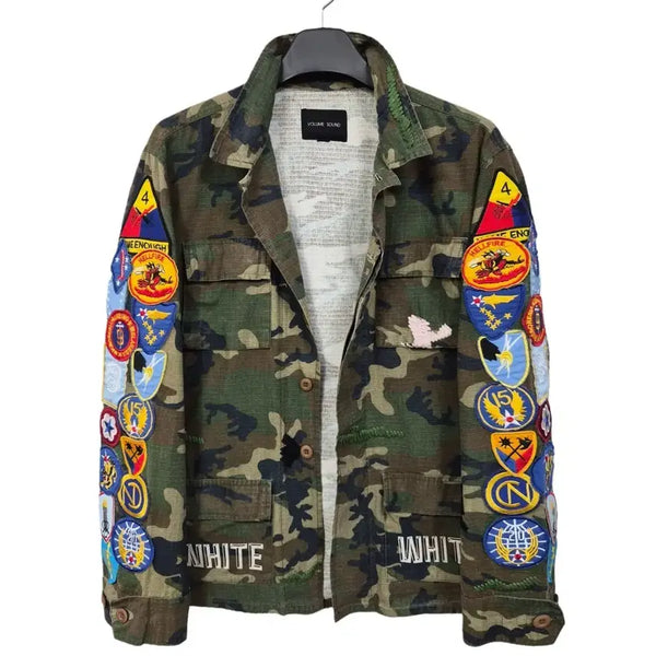 [BUNJANG] Volume Sound Style Patch Military Camo Jacket / 볼륨 사운드 스타일 패치 밀리터리 카모 d474