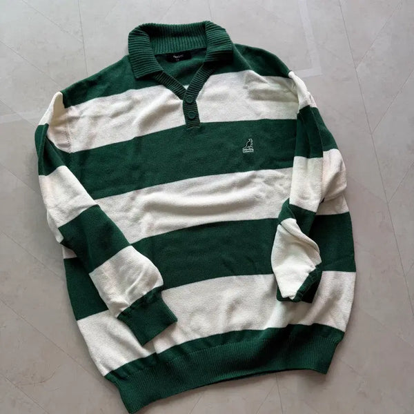 [BUNJANG] Kangol Rugby Knit 1853 Green / 캉골 럭비 니트 1853 그린