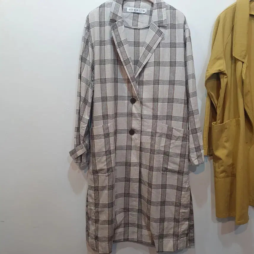 [BUNJANG] Breal Check Long Jacket / BREAL 체크 마 롱 자켓 브리엘 66