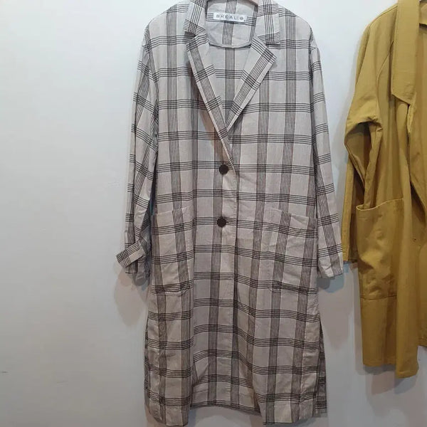 [BUNJANG] Breal Check Long Jacket / BREAL 체크 마 롱 자켓 브리엘 66