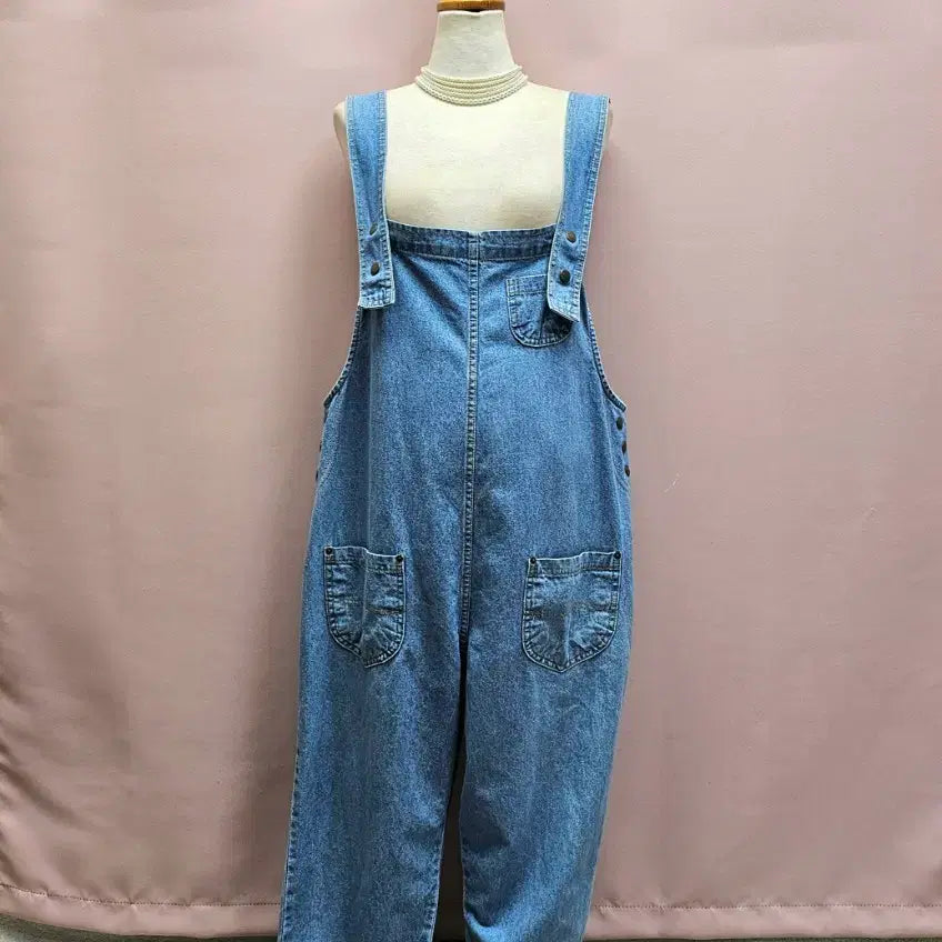 [BUNJANG] Cotton Denim Overalls Jumpsuit / 면청 데님 멜빵바지 점프수트