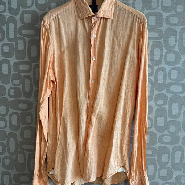 [BUNJANG] Orian Linen Shirt Orange Size 41 / Orian 오리앙 린넨 셔츠 오렌지 41