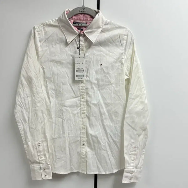 [BUNJANG] Tommy Hilfiger Small Logo White Shirt / 타미힐피거 스몰 로고 화이트 셔츠 (95)