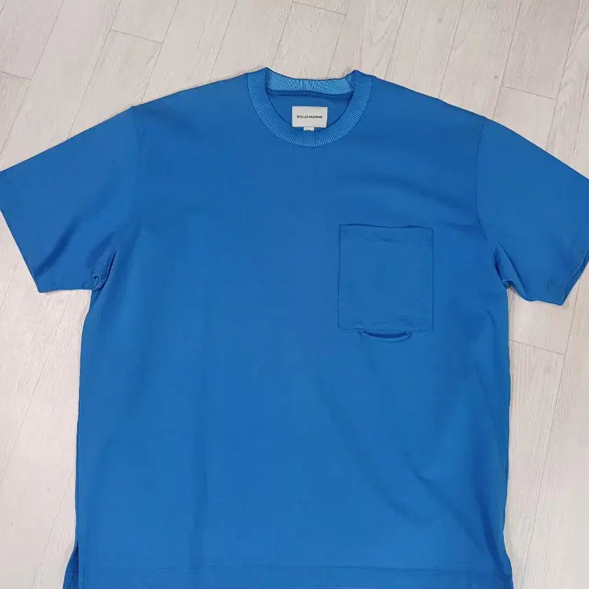 [BUNJANG] Solid Homme Pocket Short Sleeve T-Shirt Blue Size 46 / 솔리드옴므 포켓 반팔 티셔츠 블루 46사이즈
