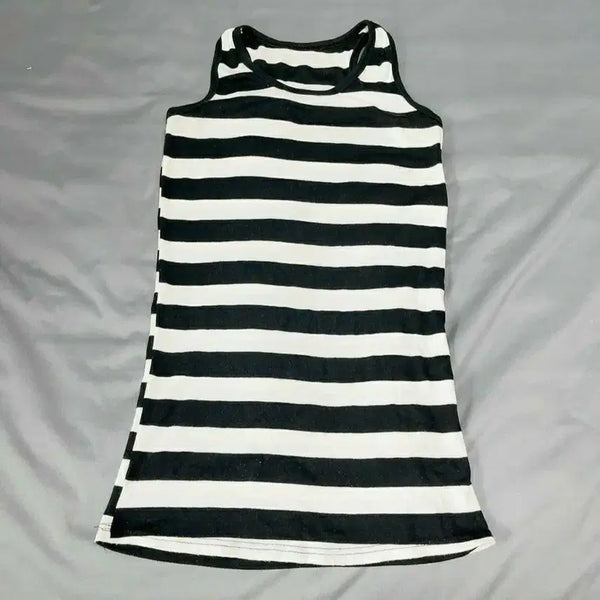 [BUNJANG] Striped Sleeveless Tank Top / 깔끔한 스트라이프 나시 프리민소매