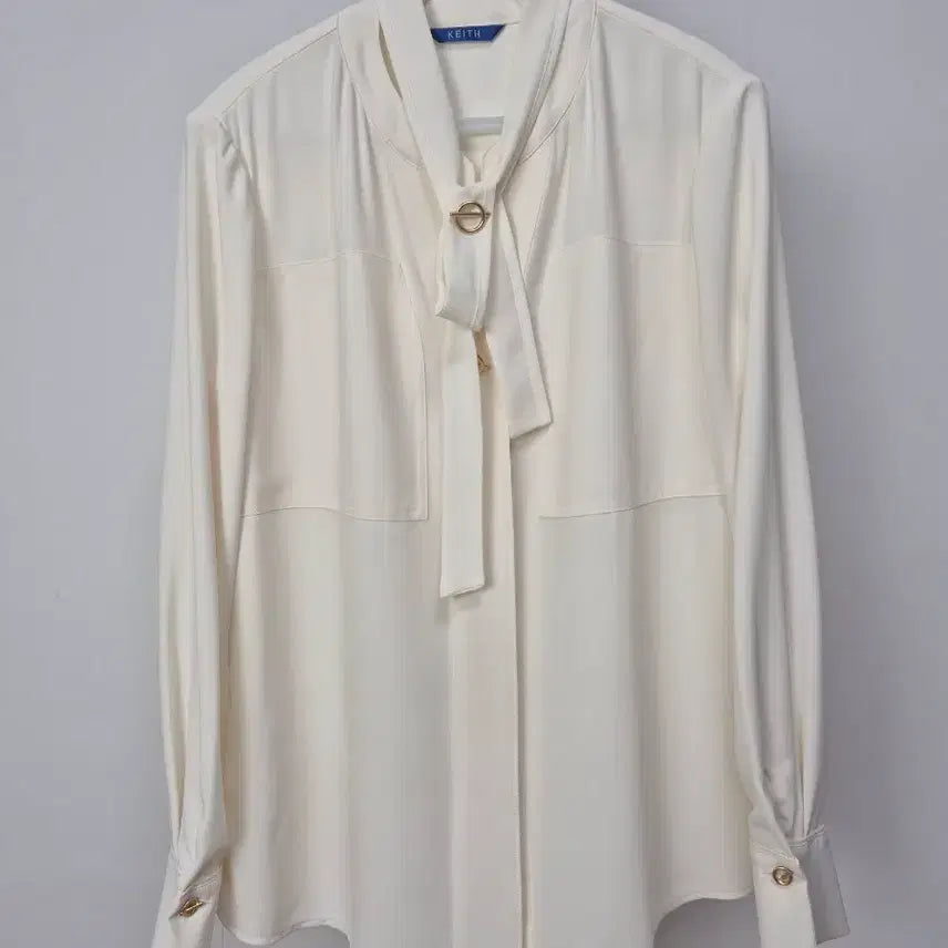 [BUNJANG] KEITH Ivory Ribbon Blouse / KEITH 아이보리 리본 하객룩 블라우스
