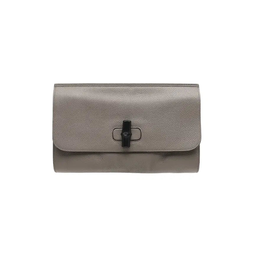 [BUNJANG] Gucci Bamboo Clutch Beige Leather / 구찌 뱀부 클러치