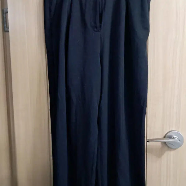 [BUNJANG] Women's Black Wide Leg Slacks / 검정색 여성용 와이드 슬랙스
