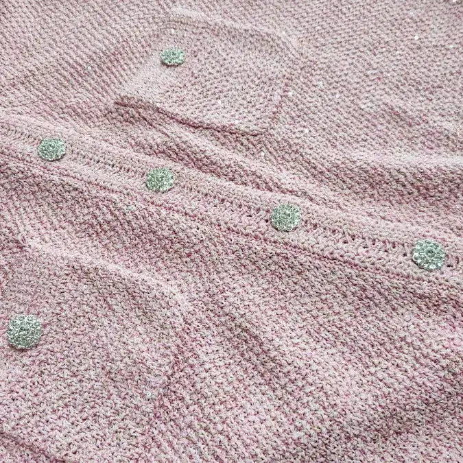 [BUNJANG] Pearl Thread Knit Cardigan (Free Size) / 여름 반팔 니트 가디건