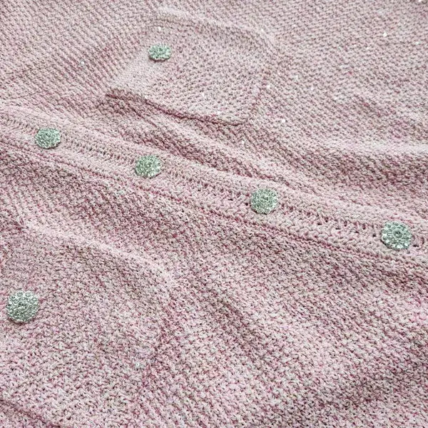 [BUNJANG] Pearl Thread Knit Cardigan (Free Size) / 여름 반팔 니트 가디건