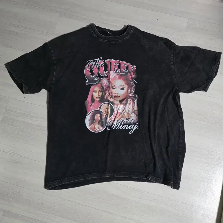 [BUNJANG] Nicki Minaj Oversized Stonewashed T-Shirt / 니키 미나즈 오버사이즈 스톤워싱 반팔 티셔츠