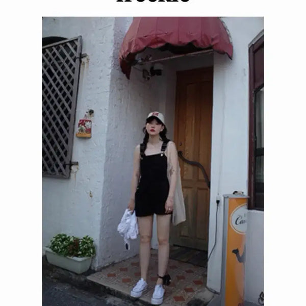 [BUNJANG] Freckle Made Corduroy Short Overalls Navy / 프레클 메이드 숏 쇼츠 코듀로이 오버롤 멜빵 네이비