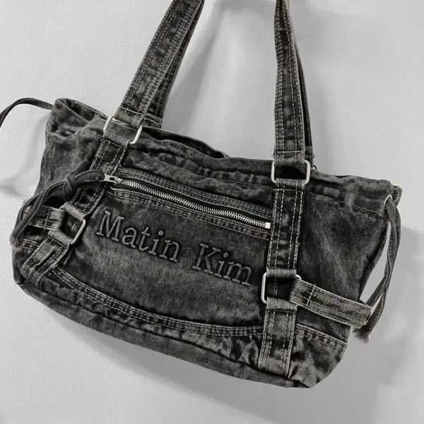 [BUNJANG] Matinkim Washed Denim Vintage Square Bag / 마뗑킴 워시드 데님 빈티지 스퀘어백