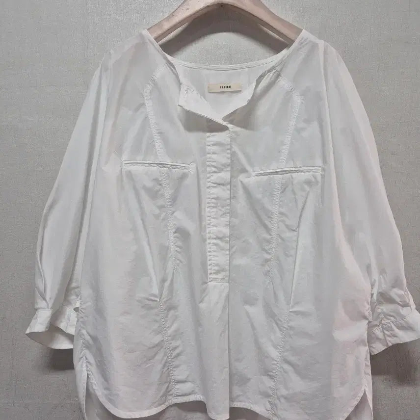 [BUNJANG] System White 7-Sleeve Shirt / 시스템 흰색 7부 소매 셔츠
