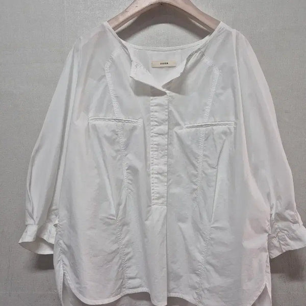 [BUNJANG] System White 7-Sleeve Shirt / 시스템 흰색 7부 소매 셔츠