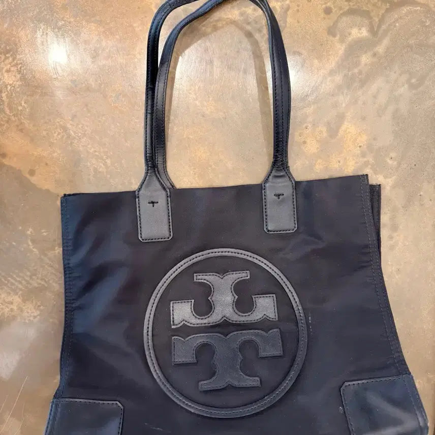 [BUNJANG] Tory Burch Black Logo Small Tote Bag / 토리버치 블랙 로고 스몰 토트백