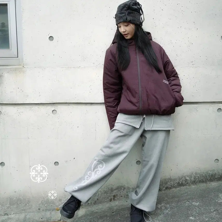 [BUNJANG] In & Yang Harmony Reversible Padded Jacket Burgundy/Black / 인앤양인하모니 리버시블 패딩 버건디/블랙