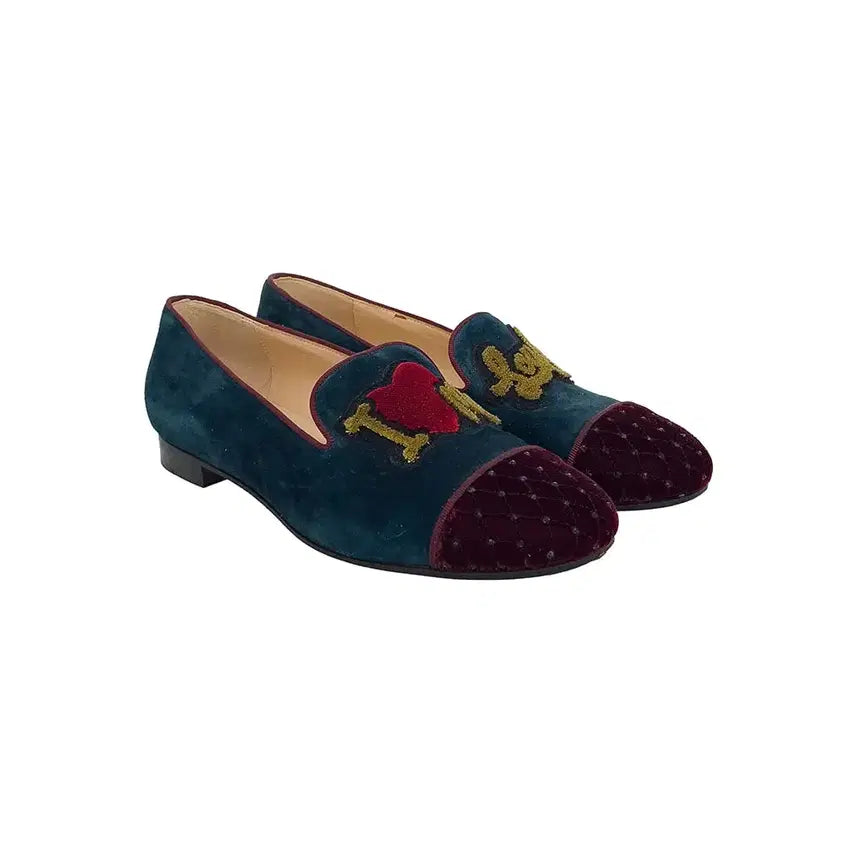 [BUNJANG] Christian Louboutin I Love Rubylou Suede Velvet Flat Shoes / 크리스찬 루부탱  Christian Louboutin 플랫 슈즈