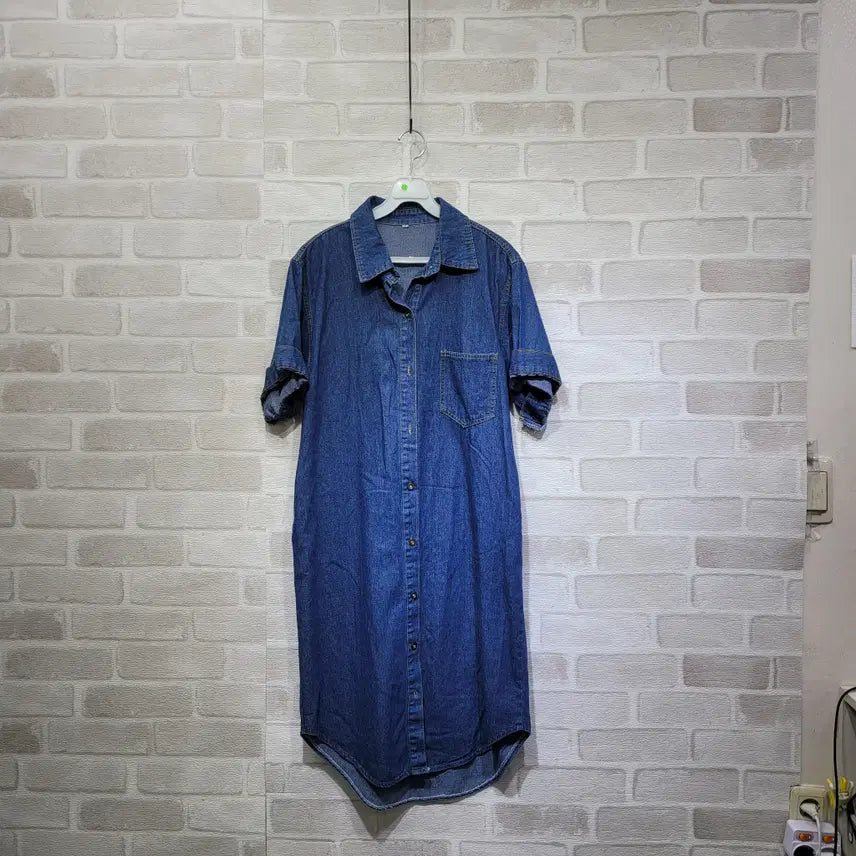 [BUNJANG] Denim Collar Dress Size 66 / ㅊ232 데님 카라 원피스 66
