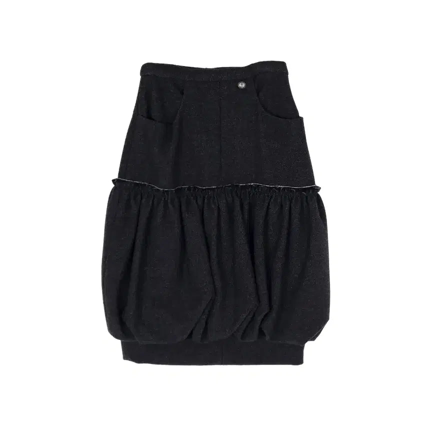 [BUNJANG] Chanel 08A Two-Pocket Balloon Midi Skirt Black/Grey / 샤넬 CHANEL 08A 샤넬 투포켓 벌룬 스커트