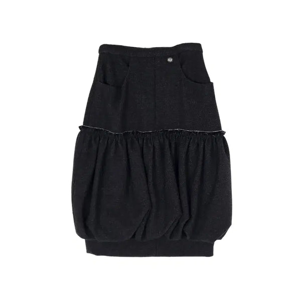 [BUNJANG] Chanel 08A Two-Pocket Balloon Midi Skirt Black/Grey / 샤넬 CHANEL 08A 샤넬 투포켓 벌룬 스커트