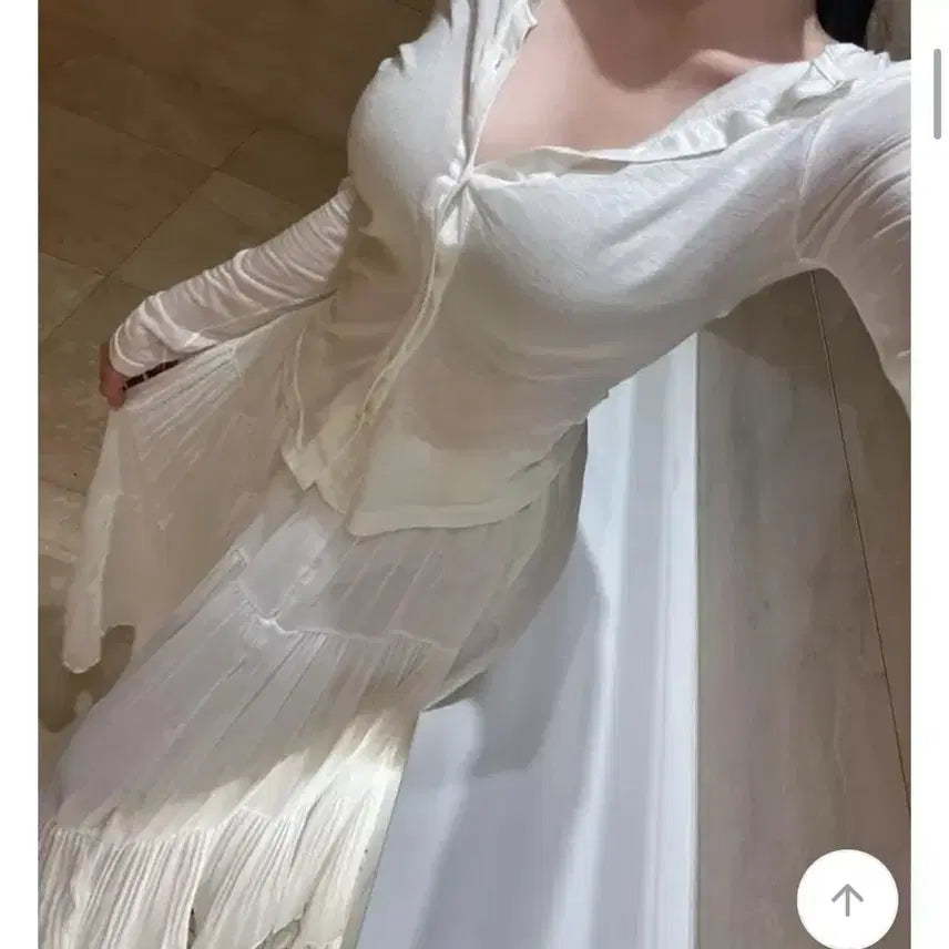 [BUNJANG] White See-Through Cardigan / 시스루가디건 화이트