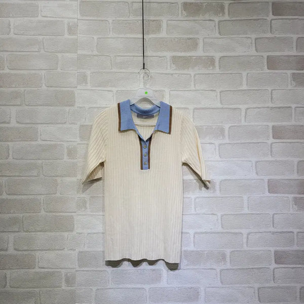 [BUNJANG] 8Seconds Collar T-Shirt Free Size / ㅊ227 에잇세컨즈 카라티 F