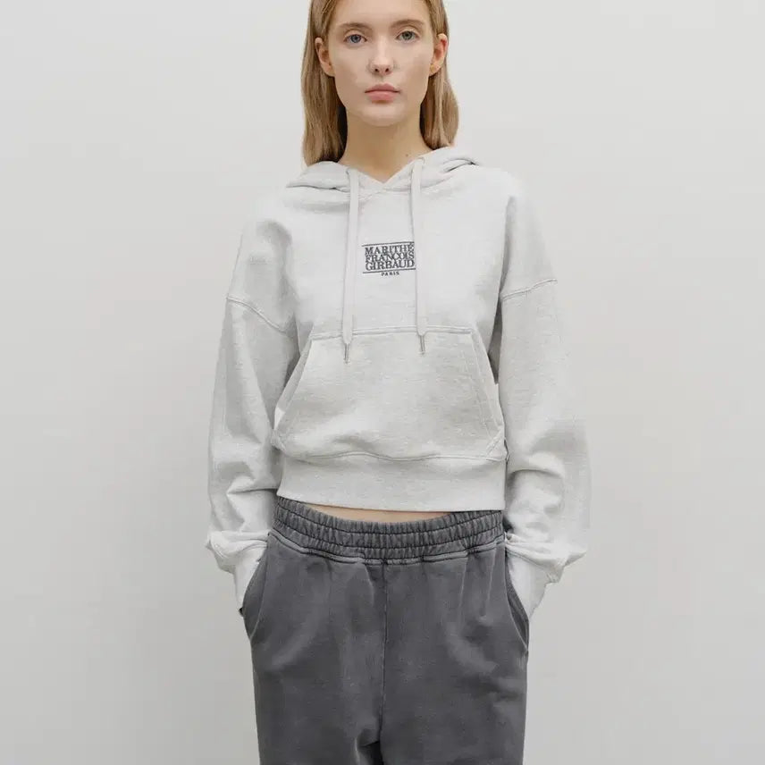 [BUNJANG] Marithe Francois Girbaud Classic Logo Hoodie Melange Grey Size M / 마리떼프랑소와저버 클래식 로고 후드