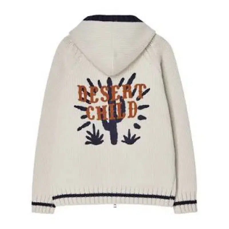 [BUNJANG] After Pray Kowi Chan Zip-Up Knit Hoodie Ivory / (L) 애프터프레이 코위찬 집업 니트 후디 아이보리