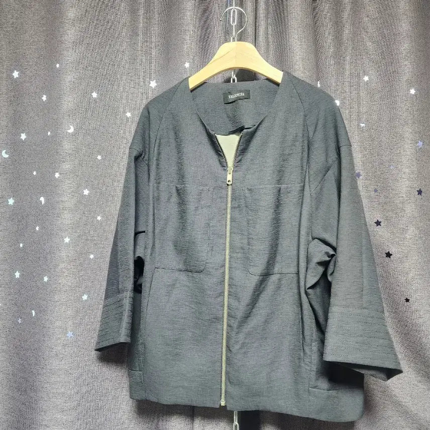 [BUNJANG] Valencia Women's Zip-Up Blouson Short Jacket - Charcoal / 미사용 //발렌시아 VALENCIA 여성 집업 블루종 숏자켓-66