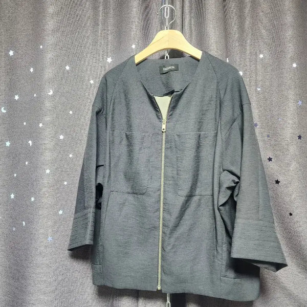 [BUNJANG] Valencia Women's Zip-Up Blouson Short Jacket - Charcoal / 미사용 //발렌시아 VALENCIA 여성 집업 블루종 숏자켓-66