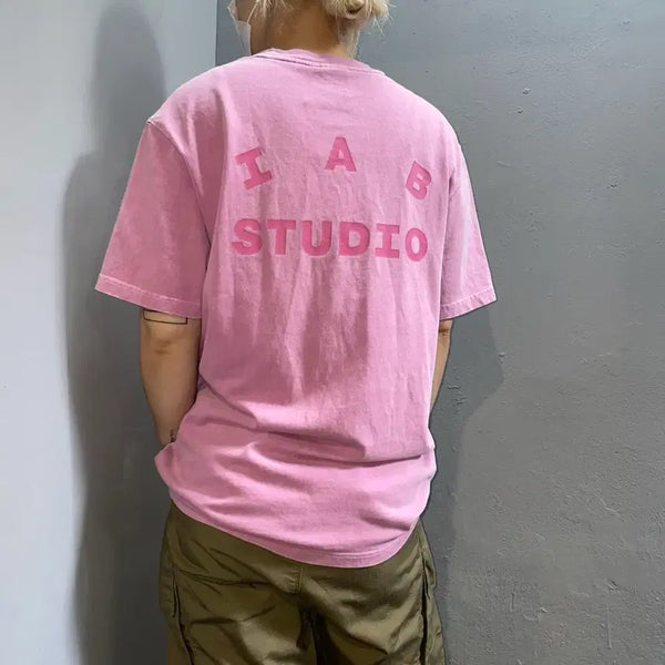 [BUNJANG] IAB STUDIO Pink Short Sleeve T-Shirt / IAB STUDIO 핑크 반팔 티셔츠