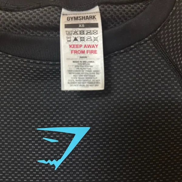 [BUNJANG] Gymshark Onyx V5 Long Sleeve Black Blue Logo XS / 짐샤크 오닉스v5 롱슬리브 블랙 블루로고 xs