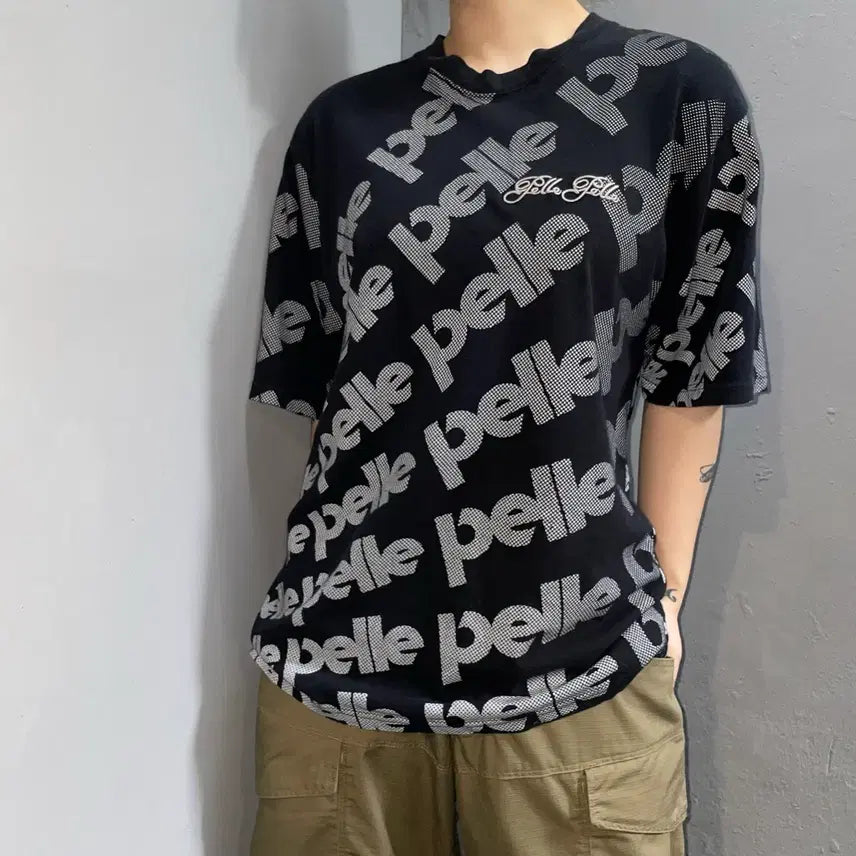 [BUNJANG] Pelle Pelle All Over Logo Short Sleeve T-Shirt XL / pellepelle 올오버 로고 반팔 티셔츠