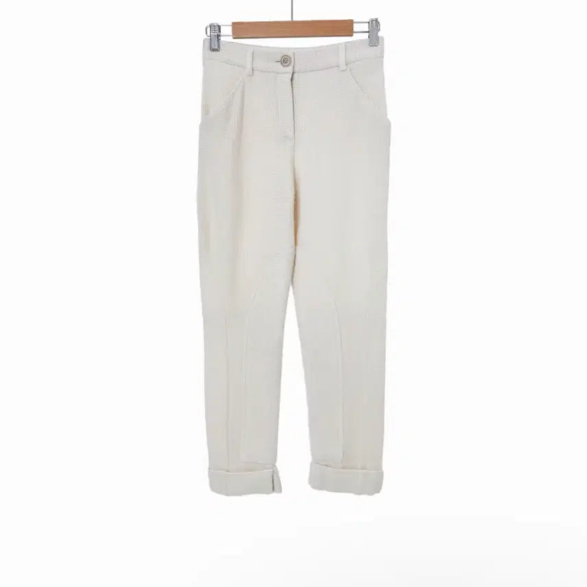 [BUNJANG] Chanel Women's Wool Roll-up Tweed Pants White P44007V32250 / [36] 샤넬 여성 울 롤업 트위드 팬츠 화이트 P44007V32250