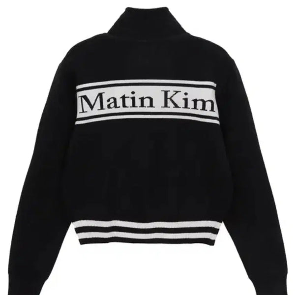 [BUNJANG] Matin Kim Spell Up Knit Zip-Up Black / 마뗑킴 마땡킴 스펠업 니트집업 핀매합니다.