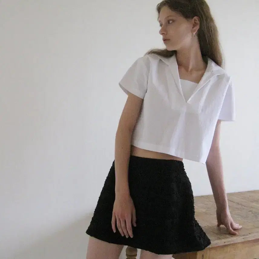 [BUNJANG] Smooth Mood Ayurt Embossed Skirt Black / 스무드무드 Ayurt Embossed Skirt 블랙 스커트