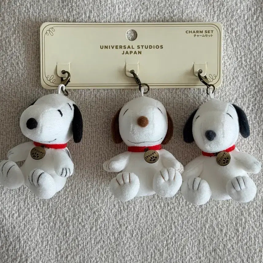[BUNJANG] USJ Snoopy Plush Keychain 3-Piece Set / USJ 스누피 봉제인형 키링 3종 세트