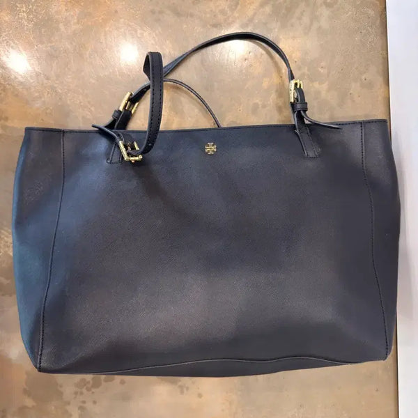 [BUNJANG] Tory Burch Black Leather Shopper Bag / 토리버치 블랙 가죽 쇼퍼백