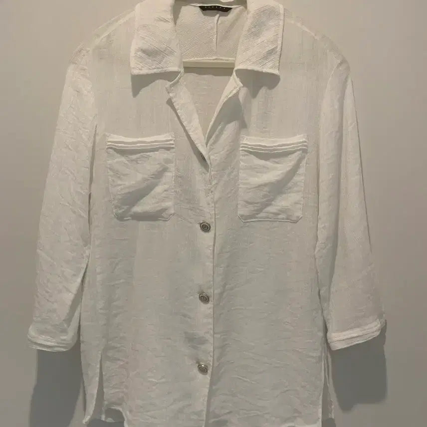[BUNJANG] SISLEY Women's 7-Sleeve White Shirt Size 44(66) / 여성 시슬리 셔츠 44(66)