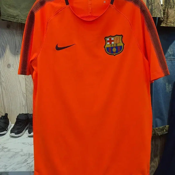 [BUNJANG] Nike FC Barcelona 17/18 Squad Training Short Sleeve Top - Orange (M) / 나이키 FC 바르셀로나 17/18 스쿼드 트레이닝 반팔 탑(M)상태양호