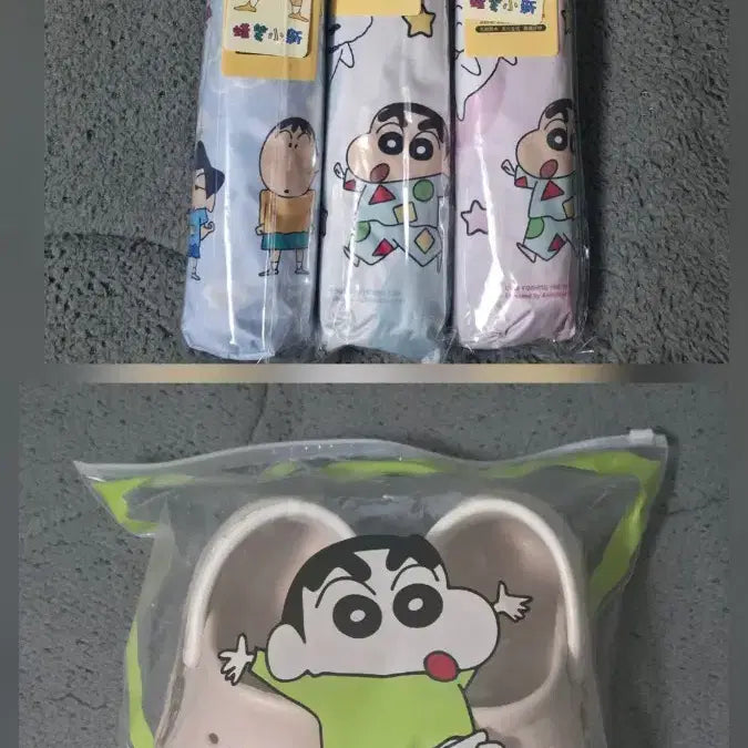 [BUNJANG] Crayon Shin-chan Umbrella and Crocs Set / 짱구 우산 + 짱구 슬리퍼 세트
